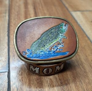 Brass & Leather Vintage Fish Buckle (OS)